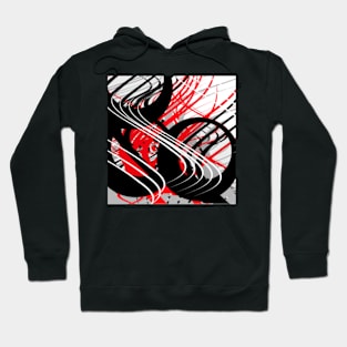 life silver white red black abstract geometric digital painting Hoodie